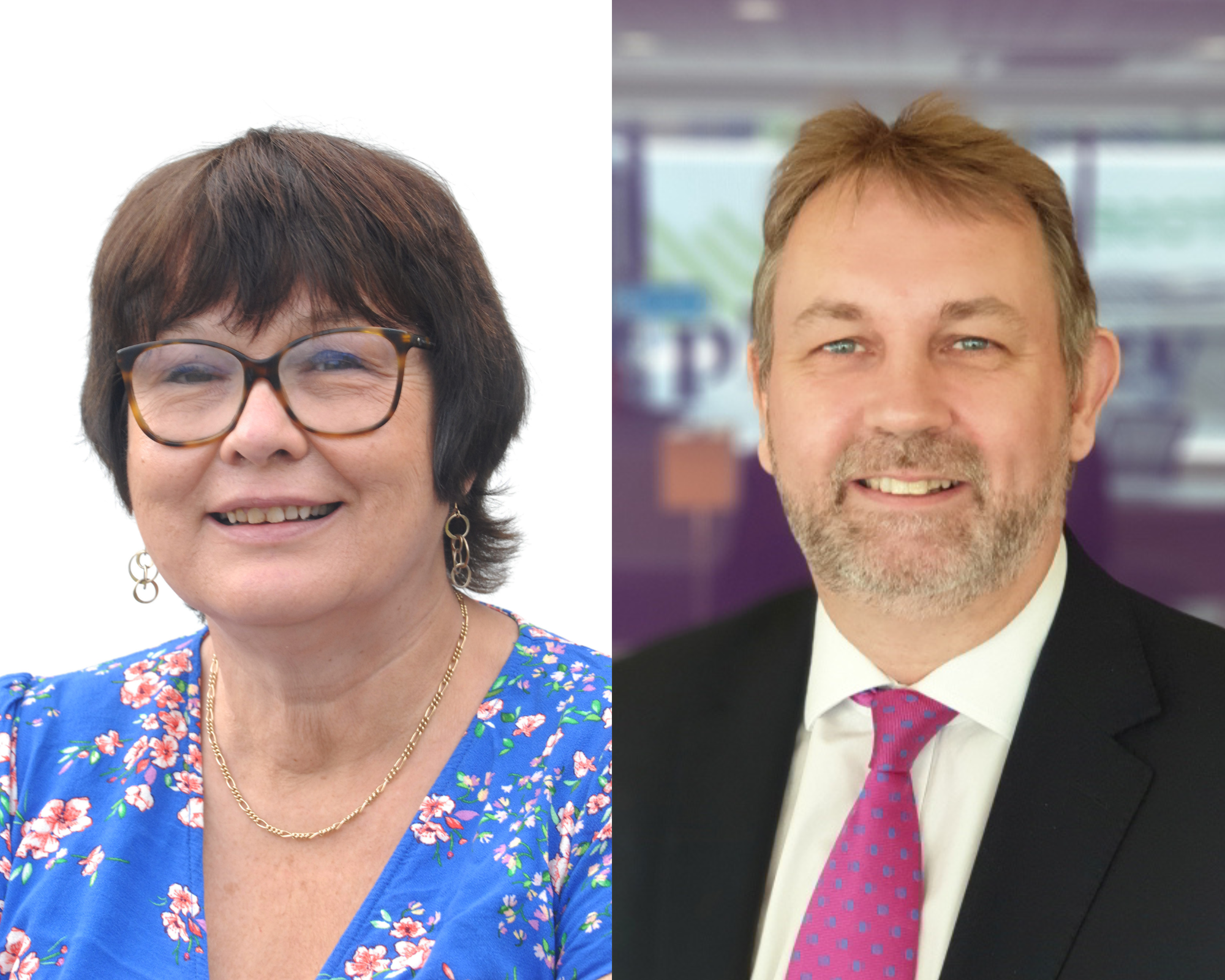 Portrait images of Professor Claire Anderson, RPS President, and Paul Bennett, Chief Executive Officer of RPS