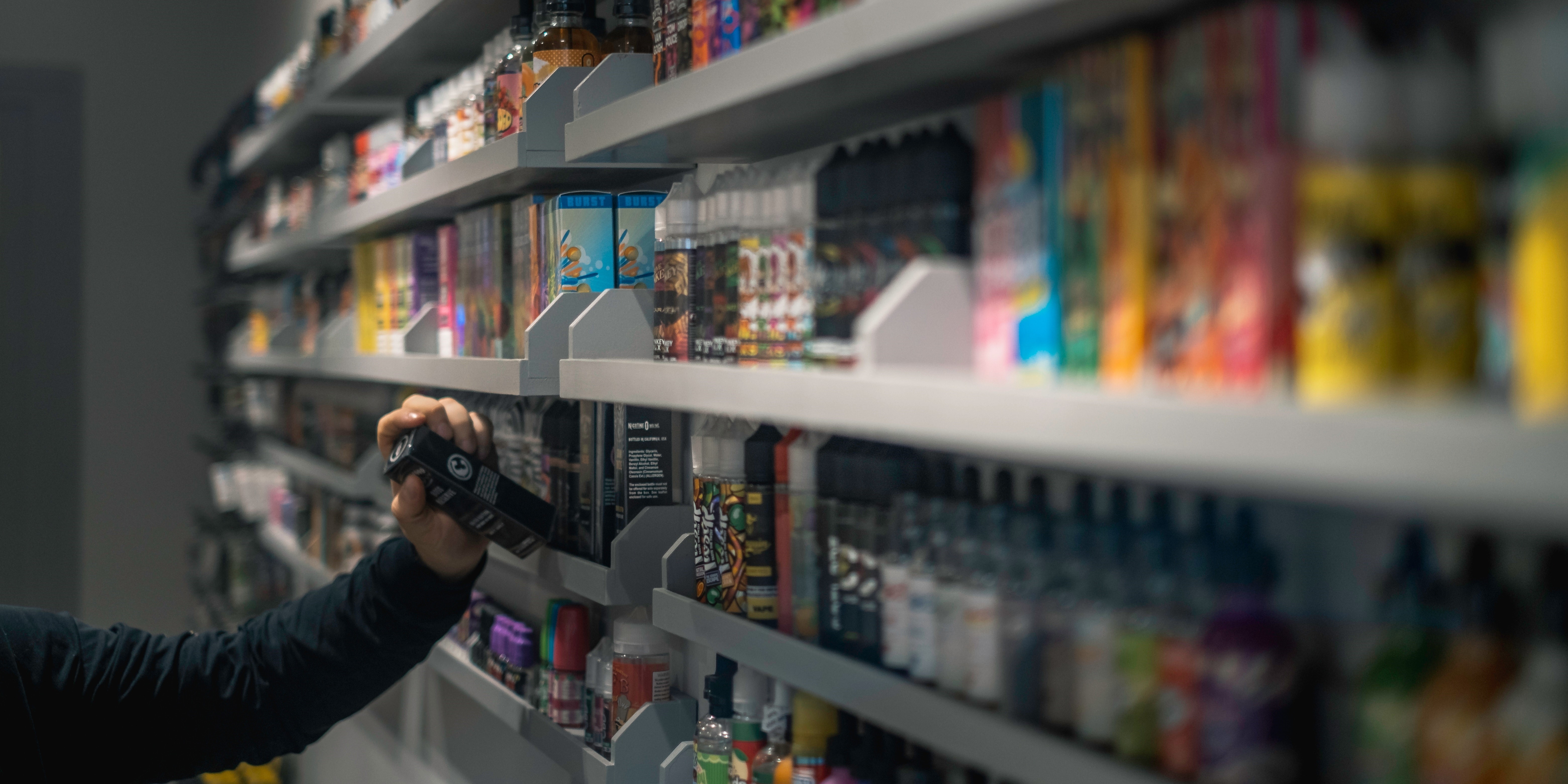 vape products on shelf