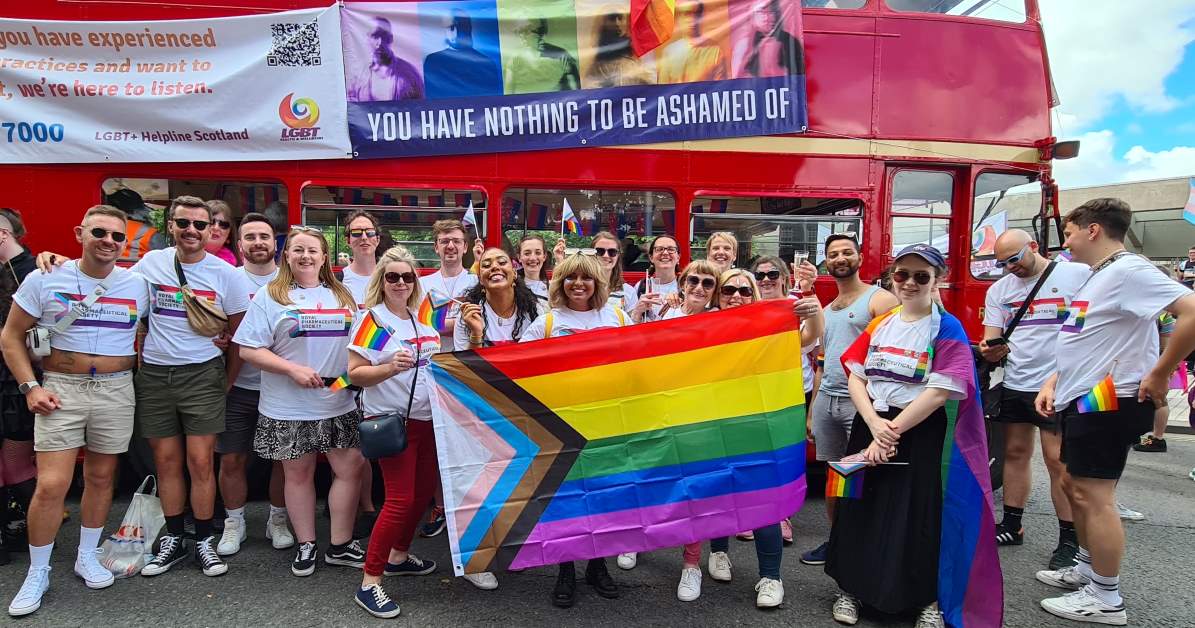 Staff and members at Edinburgh Pride 2023