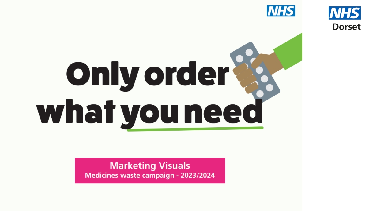 NHS Dorset’s Medicines Optimisation Team "Only order what you need" poster
